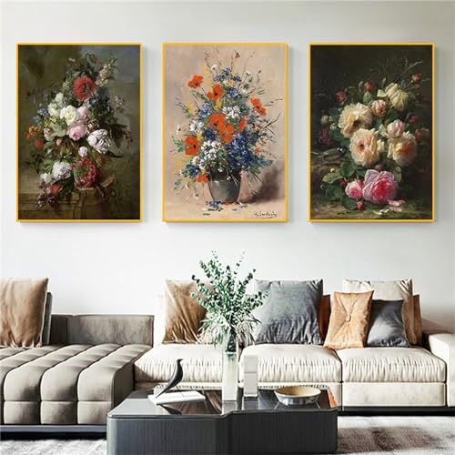 Kit diamond painting 5D fleurs, le lot de 3 idéal comme cadeau de mariage O-468