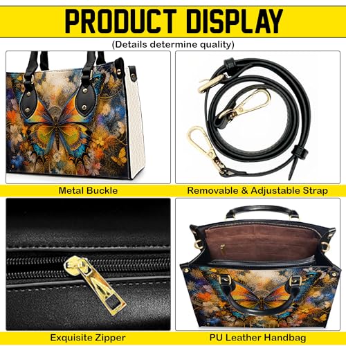 Bolso de cuero mariposa personalizado para mujer miniatura 5