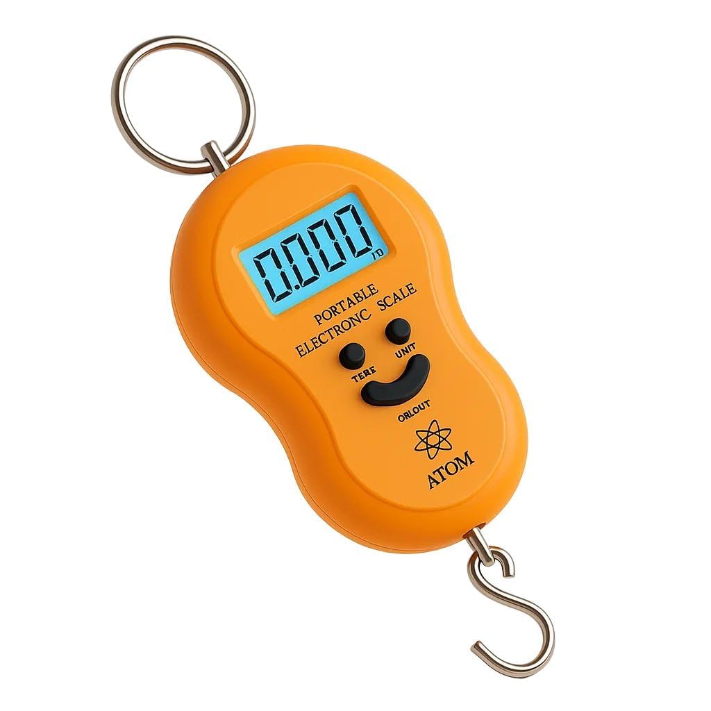 ATOM A 301 Electronic Digital Hanging Stainless Steel Hook Luggage Portable Scale with LCD Display for Industrial Fishing Factory Use Capacity 50Kg (Color may Vary)-picture-9