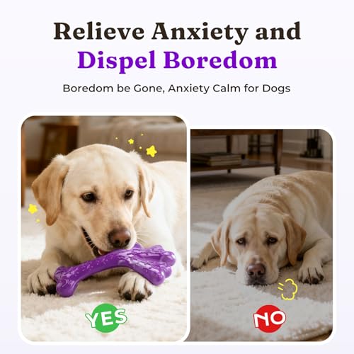 Dog Toys for Aggressive Chewers: 2 Pack Dog Toys Indestructible for Medium Large Dogs, Dog Chew Toys for Boredom & Teeth Cleaning, Durable Tough Dog Toy to Keep Them Busy, Real Beef Flavour - Image 4