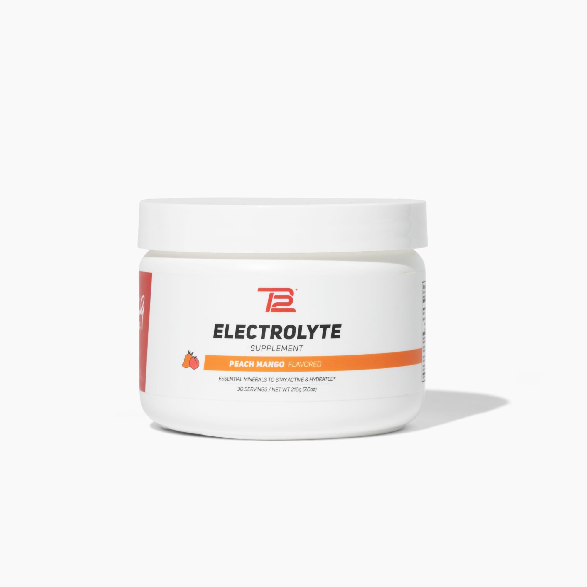 TB12 Electrolyte Powder Peach Mango – Mineral-Rich Electrolyte Powder for Fast Hydration by Tom Brady - Natural, Low Sugar, Vegan, Gluten-Free, Easy to Mix - 30 Servings (1 Jar)