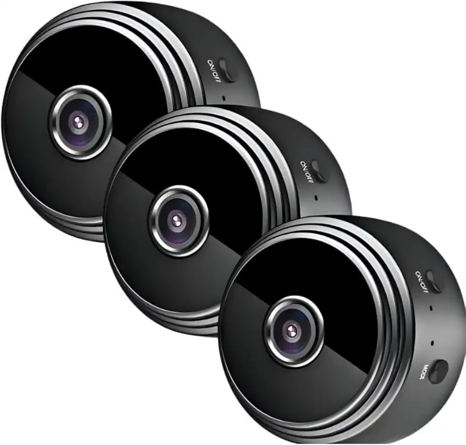 Kit 3 Câmeras de Segurança A9 Wi-Fi 1080p com Bateria Recarregável, Visão Noturna, Detecção de Movimento, microSD e Monitoramento por App