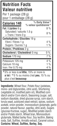 CRISPERS, All Dressed Flavour, 18 Individually Wrapped Snack Packs, Bulk Lunch School Snacks, Value Pack, Is It a Chip or a Cracker, 504 g (28 g bags each)