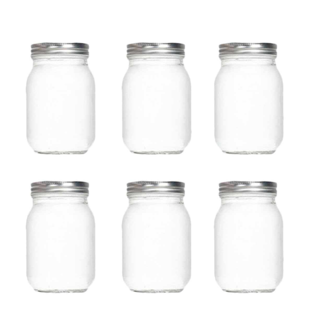 GANAZONO 6 Piezas Frasco Hermético Redondo de Vidrio 380ml Tapa para Cocina