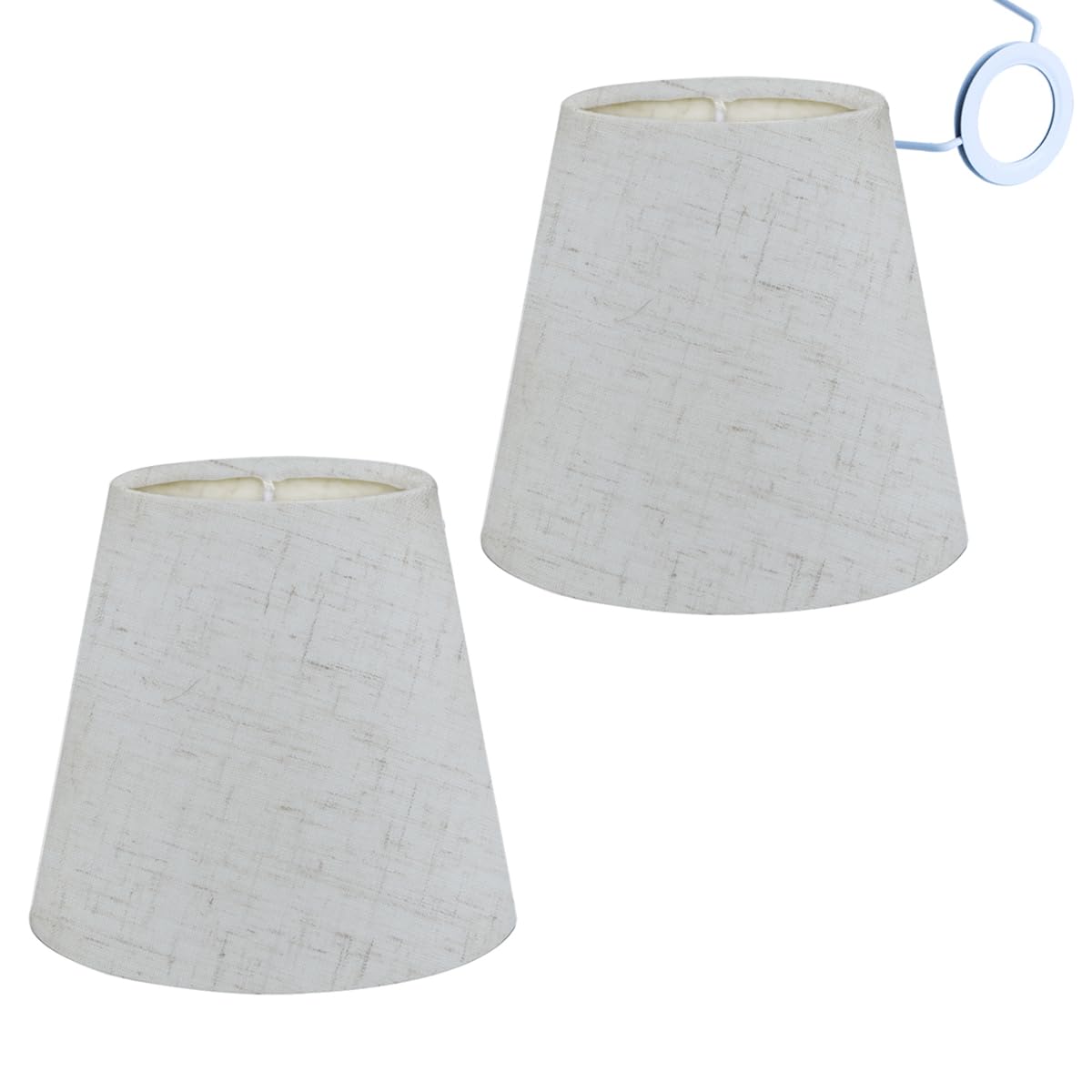 Sinta Linen1 2 Pack 2 Pack Lamp Shade Floral Fabric Small Light Shade For E14/E27 Chandelier Upright Wall Lamp Small Table Lampshade Candle Light Lampshade,Linen1