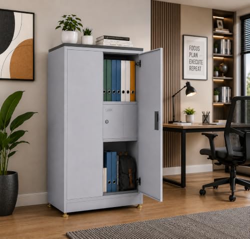 Shubham Furnitures 2 Door Steel Almirah Cabinet Locker Metal Cupb...