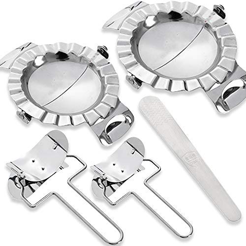 Dumpling Maker Empanada Press Stainless Steel Dumpling Maker Kit Pie Ravioli Dumpling Pastry Pierogi Dough Wrappers Mold Cutter Set Pastry Making Tools