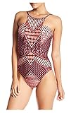 Kenneth Cole NY Women Hidden Paradise High Neck Mio One-Piece Swimsuit, Multi, Small