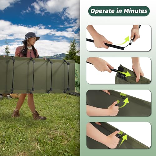 Elevon Camping Cot, 28\" Extra Wide Sleeping Cot, Portable Folding Tent Camping Bed, Compact for Outdoor Travel, Base Camp, Hiking, Mountaineering, Lightweight Backpacking, 400lb Capacity - Thumbnail 5