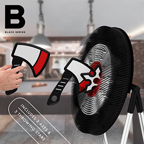 The Black Series Axe Throwing Target Set, Includes 3 Throwing Axes & Bristle Target, Blunted Edges & Lightweight Plastic, Safe for Indoor & Outdoor Use, Fun Adults & Kids Activity - Thumbnail 3