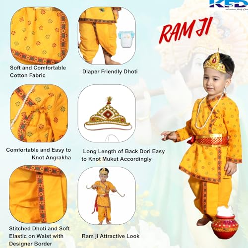 Image of Kaku Fancy Dresses Ram Costume for Kids Infant Baby Ram Dress for Boys with Accessories