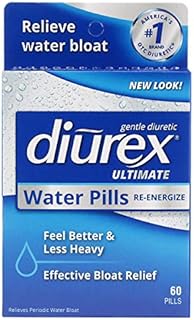 Diurex Ultimate Re-Energizing Water Pills - Maximum Strength Diuretic - Relieve Water Bloat - 60 Count