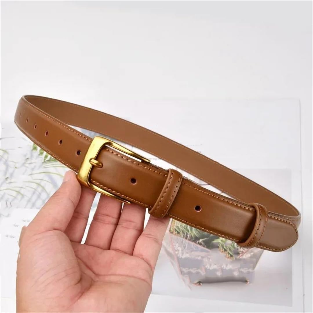 Cinturón de piel auténtica de diseño de lujo para mujer, hebilla de metal, cintura ajustable, cinturón casual para jeans
