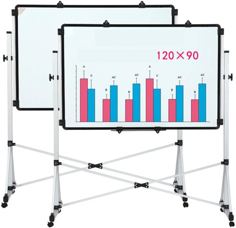 Whiteboard, The Bracket Whiteboard with 4 Universal Wheels,DoubleSided Mobile