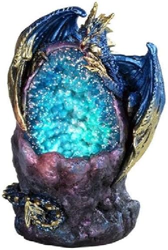 GSC 71888 - Figura de dragón de 5 pulgadas, piedra de cristal azul claro LED GSC 71888 - Figura de dragón de 5 pulgadas, piedra de cristal azul claro LED