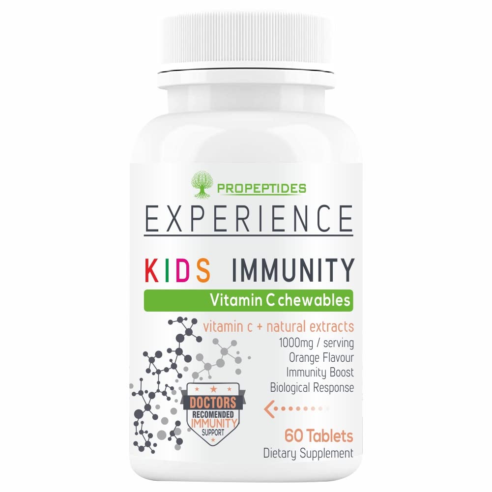 Vitamin C Tablets for kids With Vit d3, Amla, Citrus Bioflavonoids, Acai Berry, Grape Seed 1000mg per Serving supplement as Immunity Booster, -60 Sugar Free Chewables