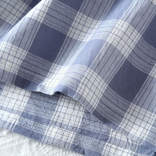 Men's Cotton Pjs Top Soft Sleepwear Short Sleeve V Neck Button Comfy Breathable Spring Trendy Loungewear4