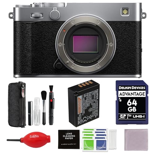 FUJIFILM X-E5 Mirrorless Camera Bundle (Silver) with 64GB SD Card and More Additional Accessories