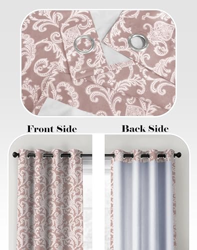 Image of Casableu Anthem Kelso Cotton Look Door Curtains Pack of 2-7 Feet Long, Printed Design, Room Darkening Curtains with Tiebacks, Eyelet Style for Bedroom & Living Room Decor (Bonjour 7 feet)