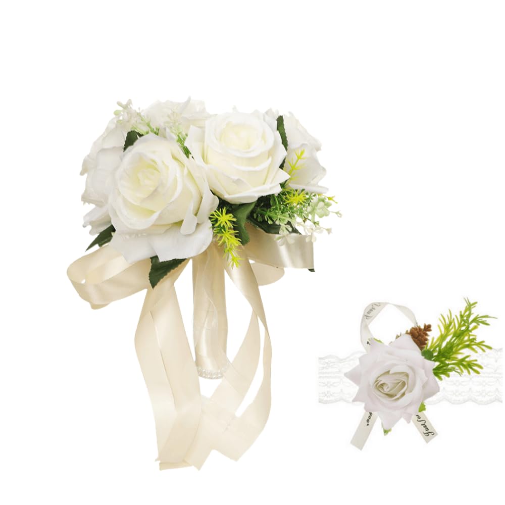 Bouquet da sposa bordeaux, rosa, bianco, bouquet da sposa, bouquet da damigella d'onore, piccolo bouquet da sposa, bouquet di rose e dalie, bouquet femminili - Italia