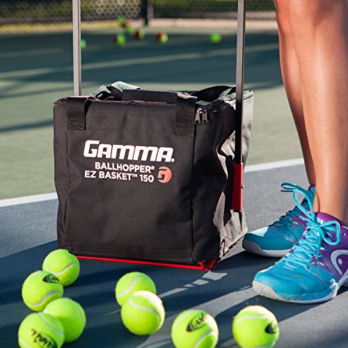 Gamma Ballhopper Premium Ez Tennis Travel Cart 150 & Ez Ball Basket – Portable & Compact Tennis Court Accessory, Sturdy & Lightweight Design, Foldable Cart, Holds 150 Balls, Carrying Case Included #TOP3
