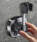 Supporto Doccia a Ventosa Regolabile 360° Senza Trapano | Portata 10kg | Staffa Universale per Soffione Doccino | Montaggio a Parete per Bagno | Nero in ABS Resistente