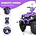 HOMGX 12V Battery Children's Beach Bike, Children's Electric Riding Toy Bike w/ 4 Wheels, LED Lights, Music, Horn, Riding All Terrain Bikes for Boys & Girls (Purple)