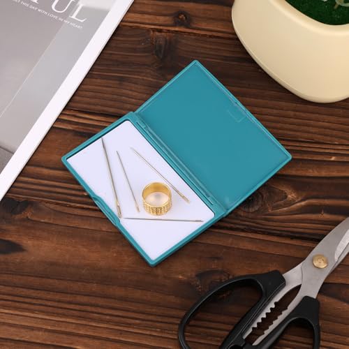Image of Gosknor Magnetic Needle Case, Portable Cross Stitch Sewing Needle Storage Organizer Tools Rectangle Magnetic Knitting Pin Holder Box Container Accessories for Small Metal Objects Keeper (Blue)