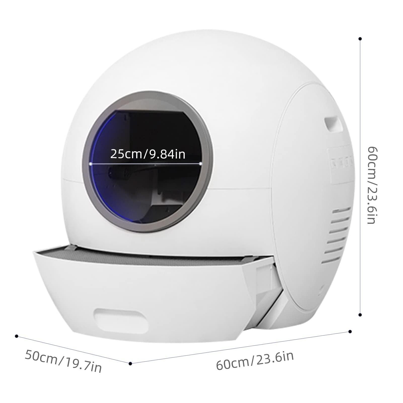 Lettiera Automatica per Gatti, con Controllo App, Monitor Intelligente/Protezione di Sicurezza, Extra Large per più Gatti, Facile da smontare e Lavare