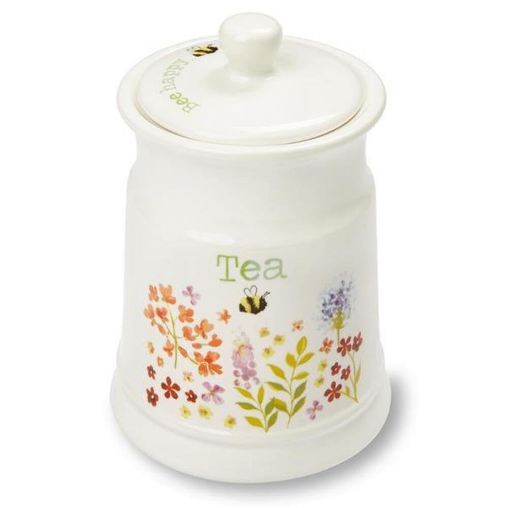 Cooksmart Ceramic Tea Canister | Tea Coffee Sugar Canisters For All Type Of Kitchens (Bee Happy)