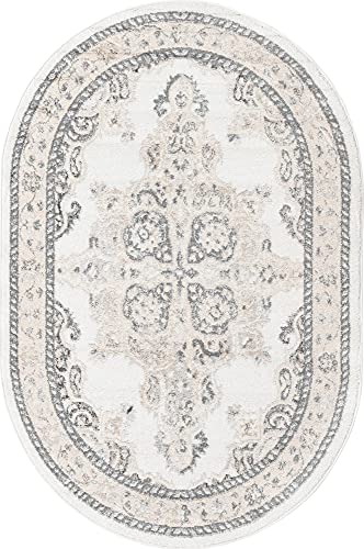 Tapete Oval Merakli 122 x 183 cm Ivory/Black