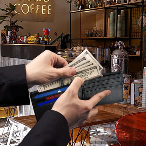 Slim Rfid Leather Wallet for Men: Stocking Stuffers Birthday Gifts for Men Him Boyfriend Husband Grandpa Minimalist Travel Wallet Gifts Ideas for Christmas Anniversary Valentines Fathers Day3