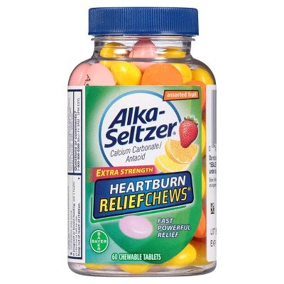 Alka Seltzer Heartburn Relief Assorted Fruit Chewable - 60ct