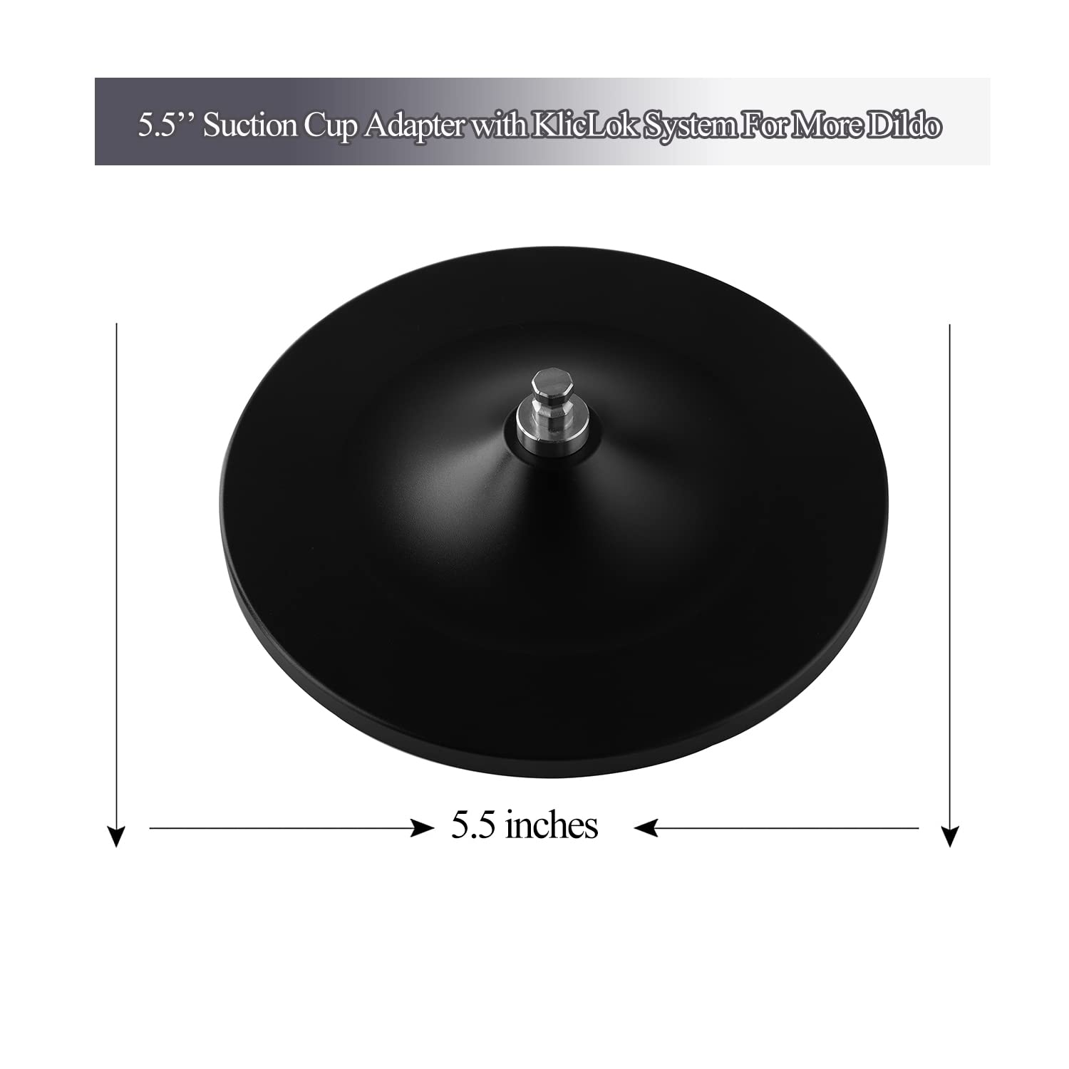 5” Universal Dildo Holder for KlicLok System Sex Machines, Oversize Suction Cup with Rubber Rings for Irregular Flat Base Dildo: Black 5.5 Inch