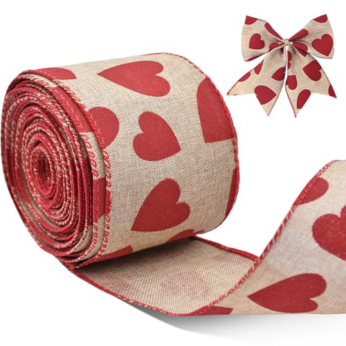 2.5�C���` x 10m �o�����^�C���f�[�n�[�g���{�� �M�t�g���b�s���O�p�A�Ԃ��n�[�g���C���[���{�����{���A���{���A���[�X�ADIY�N���t�g�A�t�����[�A�����W�����g�A���}���`�b�N�ȃp�[�e�B�[�f�R���[�V�����p(���b�h�n�[�g�����z)