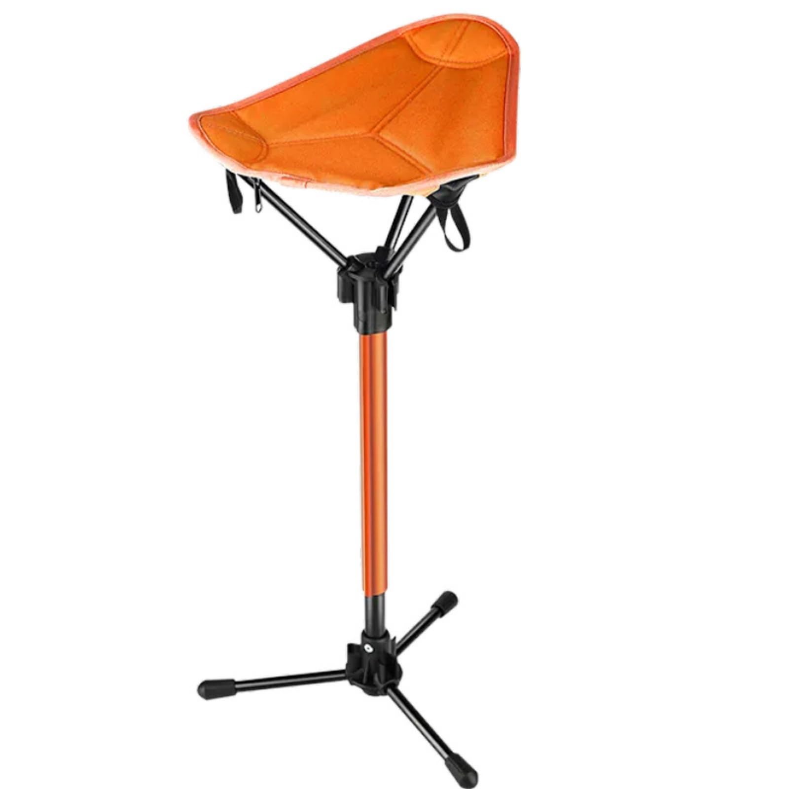 Sgabello Pieghevole Stabile Sgabello Telescopico Durevole Sedia Portatile per Campeggiatori, Pescatori, Outdoor, 桔红色