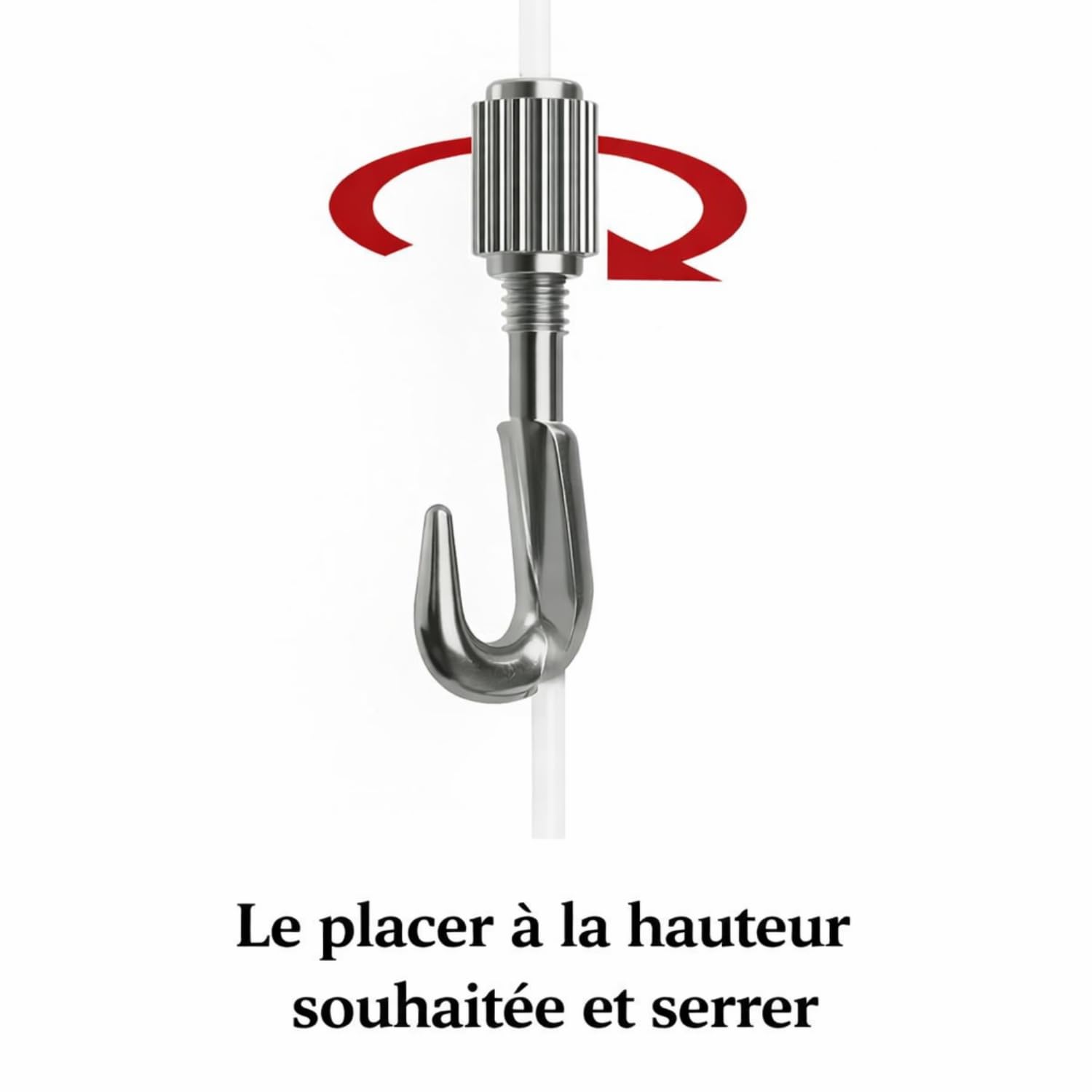 Cimaise pour tableau – Kit suspension avec câble nylon 2 m et crochet réglable | Support jusqu’à 10 kg | Réglage sans outil | Solution murale pour cadres | Lot de 10