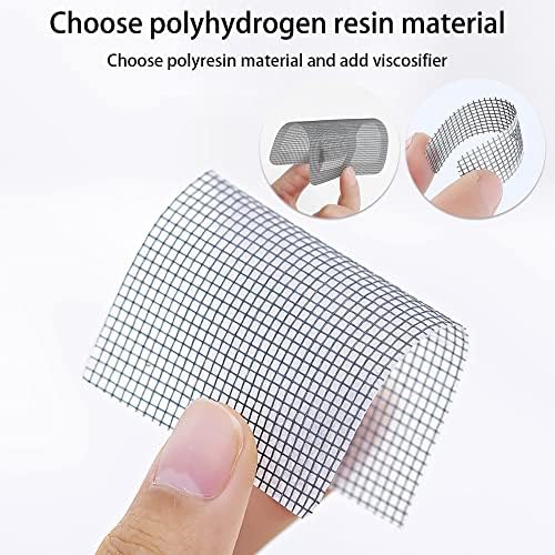 LdawyDE 12 pcs Fly Screen Mosquito Net Repair Set, 2 m x 1.97 Door Window Screening Repair Tape Roll & 5 Repair Patch Paste+6 Side Seam Sticker, Anti-Insect Fly Screen Mesh Repair Tape Adhesive