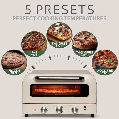 Image of WILLOW Eco Series Electric Indoor Pizza Oven - 1800W, 5 Presets, Heats up to 750F, Countertop Pizza Maker with 12 inch Ceramic Stone for Pizzeria-Style Crust, Scraper and Cutter Included Horno Para Pizza