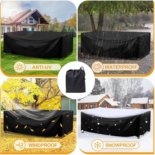 Housse de table de jardin anti-UV et résistante aux intempéries