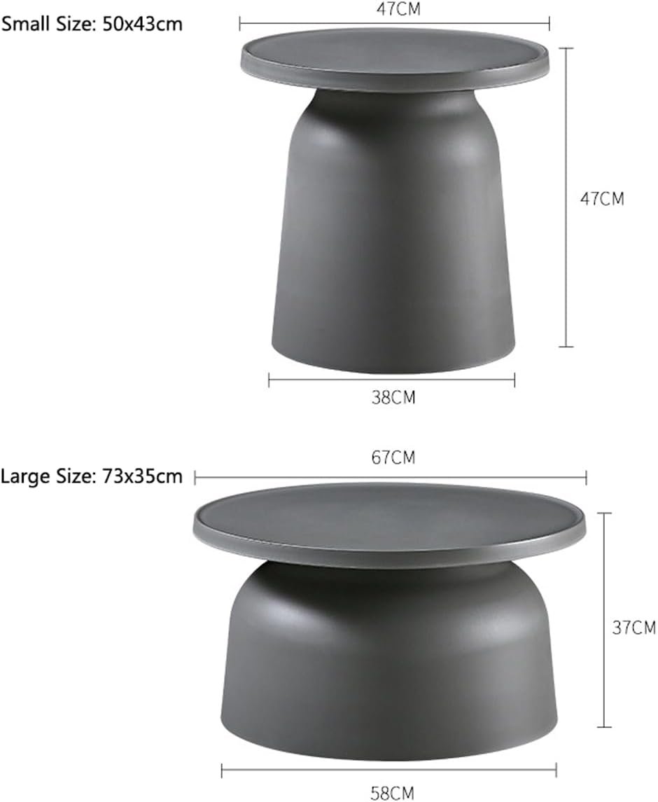 Multifunctional Coffee Table Bedroom Bedside Table Modern Corner Table Round Coffee Table for Living Room Meeting Room Study(Size:47x47cm,Color:Black)