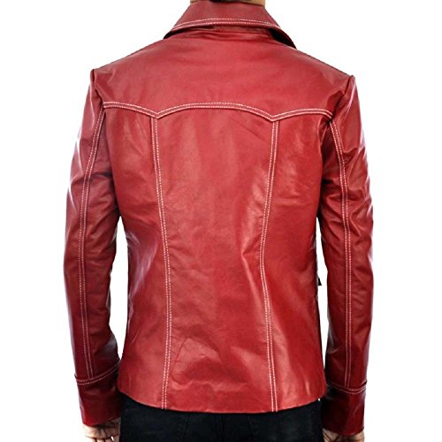 Men Leather Coat - Lambskin Winter Vintage Motorcycle Biker Brad Pitt Fight Club Leather Coat for Moto Riding & Racing2