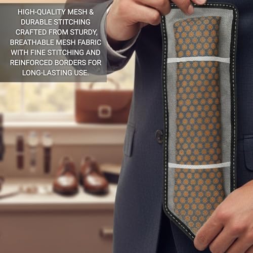 Image of Men's Tie Covers for Wardrobe | Zip Closure Organizer for Formal Ties | Dustproof & Durable Pouch Holds 6-8 Ties Per Cover - Durable and Compact Design | Pack of 3
