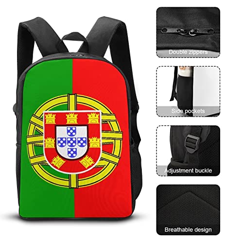 Portuguese Flag Backpack with Adjustable Straps, Suitable for Travel Picnics Activities4