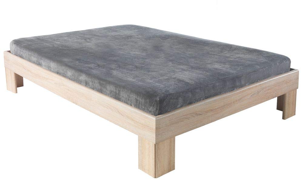 MALIKA Warme Plüsch Spannbettlaken Cashmere-Touch Bettlaken Jersey Flanell Fleece Spannbetttuch Laken Biber-Touch, Farbe:Grau, Größe:2er Set 90-100 x 200 cm