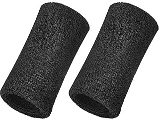 6 Inch Wrist Sweatband Sport Wristbands Elastic Athletic Cotton Wrist Bands for Sports, 2 Pack