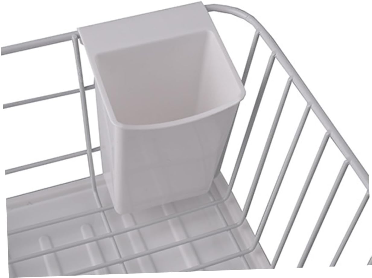 Multifunctional Kitchen Storage Rack White Cutlery Organizer with Drainer Rack for Utensils Bowls and Chopsticks for Home Parties and Events