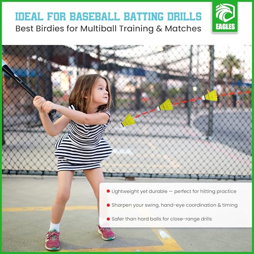 image for EAGLES Badminton Birdies - Nylon Bedminton Shuttlecocks for Baseball/S