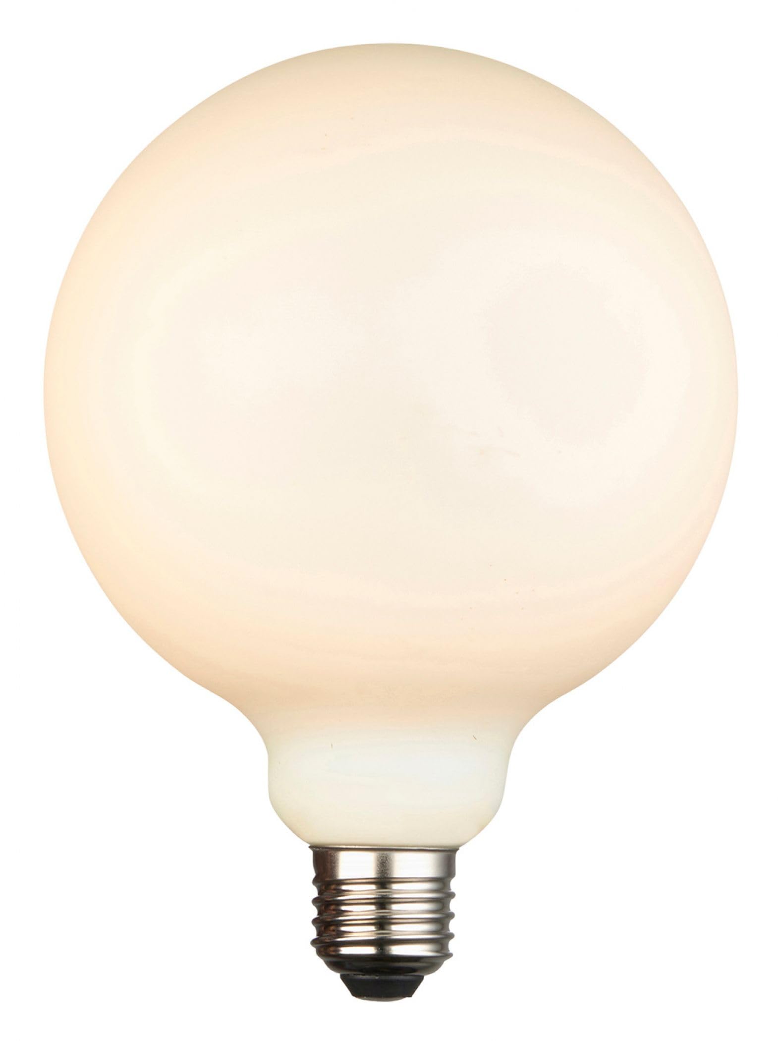 Endon 102614 Opaline 12w Filament LED Globe G125, dimmable, 3000K, E27, 1400lm, Opal