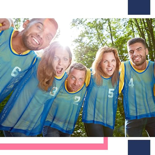 Image of Boyiee Pinnies Scrimmage Vests, Youth Pinnies Nylon Mesh Team Practice Jersey for Sports Basketball Soccer Football